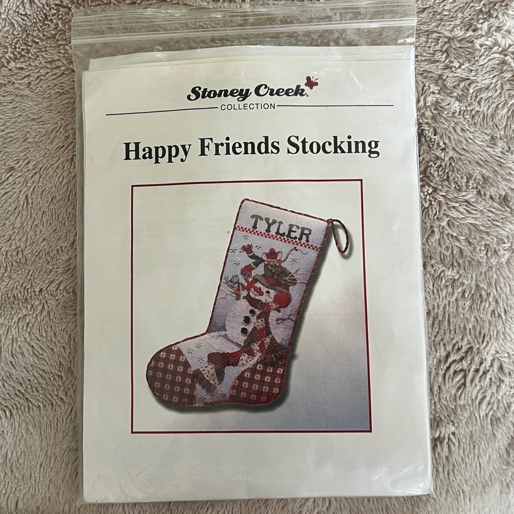 Stoney Creek Collection Happy Friends Stocking Cross Stitch Kit Snowman Holiday